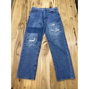 Vintage Men's FUBU Faded Straight Leg Denim Jeans Blue Size 31x29